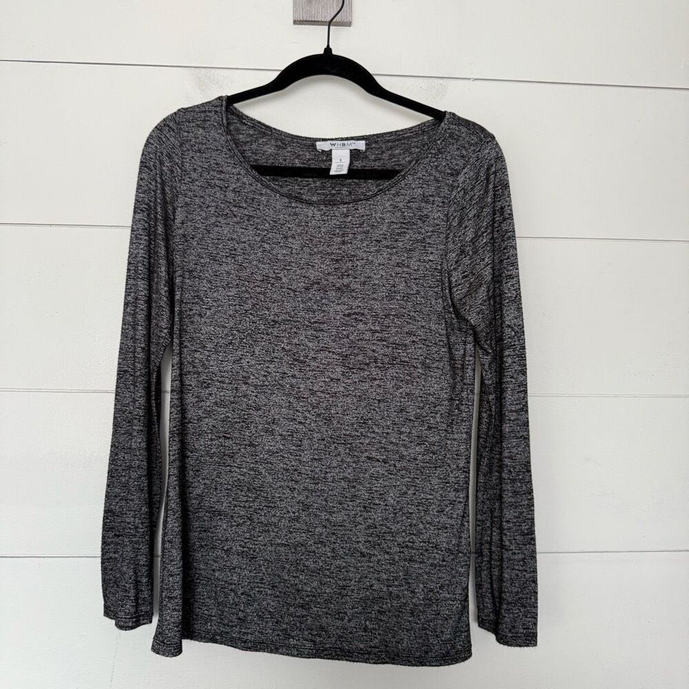 White House Black Market Women’s Small Grey Marled Longsleeve Top